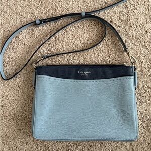 Kate Spade New York Blue Colorblock Pebbled Leather Crossbody